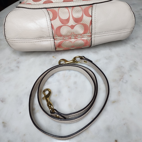 Coach Pink Signature Turnlock Shoulder Bag